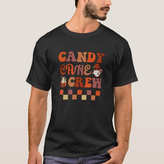 Groovyクリスマスキャンディーケーンクルーと格言とCa Tシャツ (正面)