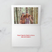 Groovyクリスマスキュートなヒッピーの写真を撮る シーズンカード (内部)