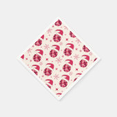 Groovyクリスマスサンタディスコボールパターン スタンダードカクテルナプキン (角)