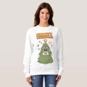 Groovyクリスマスツリー – ホリーすてきビベス スウェットシャツ (正面フル)
