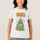 Groovyクリスマスツリー – ホリーすてきビベス トライブレンドＴシャツ (正面)