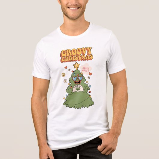 Groovyクリスマスツリー – ホリーすてきビベス トライブレンドＴシャツ (正面)