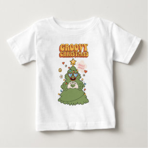 Groovyクリスマスツリー – ホリーすてきビベス ベビーTシャツ