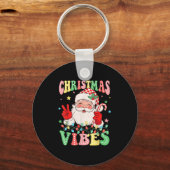 GroovyクリスマスバイブサンタクロースクリスマスホリデイMe キーホルダー (正面)