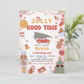 Groovyクリスマスバースデーパすてきーティーいい時間 招待状 (スタンド正面)