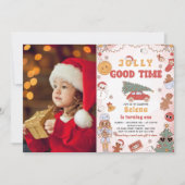 Groovyクリスマスバースデーパすてきーティーいい時間 招待状 (正面)