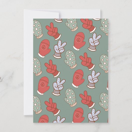 Groovyクリスマスヒッピー醜いセーターパーティー 招待状 (裏面)