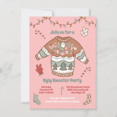 Groovyクリスマスヒッピー醜いセーターパーティー 招待状 (正面)