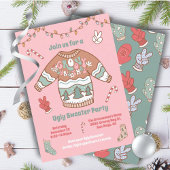 Groovyクリスマスヒッピー醜いセーターパーティー 招待状