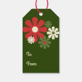 Groovyクリスマスフラワーパターン60s 70s ギフトタグ (裏面)