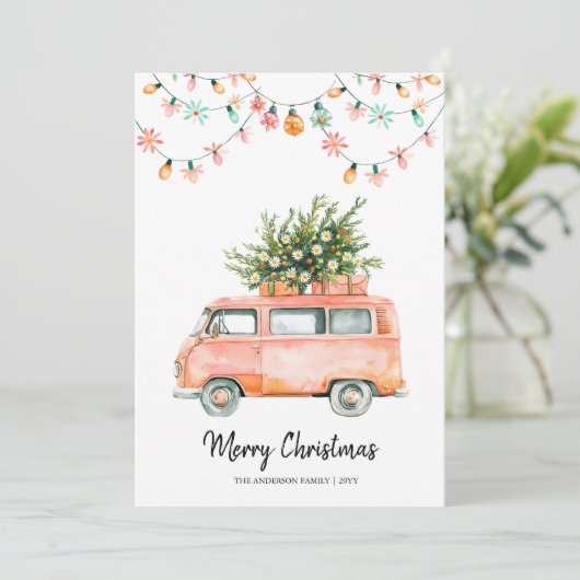 Groovyクリスマス70sクリスマスフォトカード シーズンカード (スタンド正面)