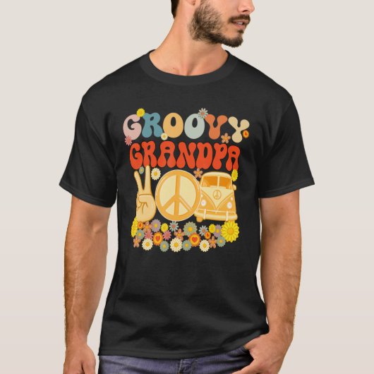 GroovyグランドパレトロマッチングファミリーベビーシャワーF Tシャツ (正面)