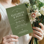 Groovyグリーンレトロ70結婚s 招待状