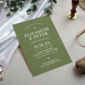 Groovyグリーンレトロ70結婚s 招待状