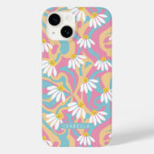 Groovyサイケデリックデイジーの花パーソナライズされた名 Case-Mate iPhoneケース (裏面)