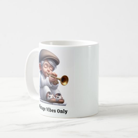 Groovyシニアの音楽レジェンズ コーヒーマグカップ (正面左)