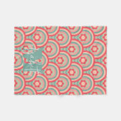 Groovyジオメトリフローラ フリースブランケット (正面(横))