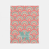 Groovyジオメトリフローラ フリースブランケット (正面)