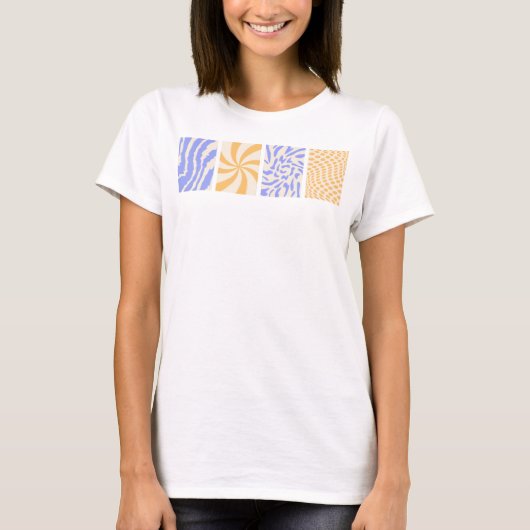 GroovyスタイルのHippie 70sポスター Tシャツ (正面)