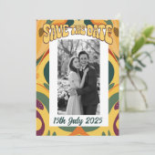 Groovyスタイルレトロ70年代70年代60年代 案内状 (スタンド正面)