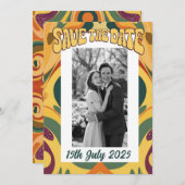 Groovyスタイルレトロ70年代70年代60年代 案内状 (正面/裏面)