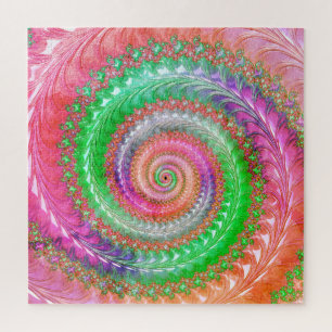 Groovyスパイラカラフルルのデジタル抽象芸術フラクタル ジグソーパズル