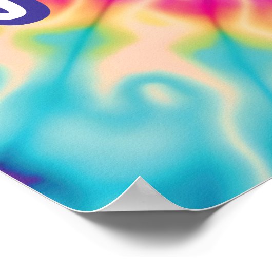 Groovyタイダイを放射感動的する ポスター (角)