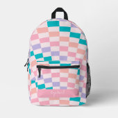 Groovyチェッサイケデリックカーボード プリントバックパック (正面)