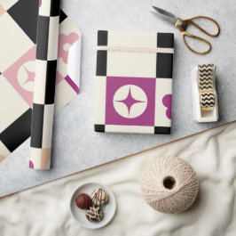 Groovyチガーリーェッカーボード、Y2Kラッピング ラッピングペーパー