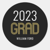 Groovyチャーム卒業ステッカーまたは封筒用シール ラウンドシール (正面)