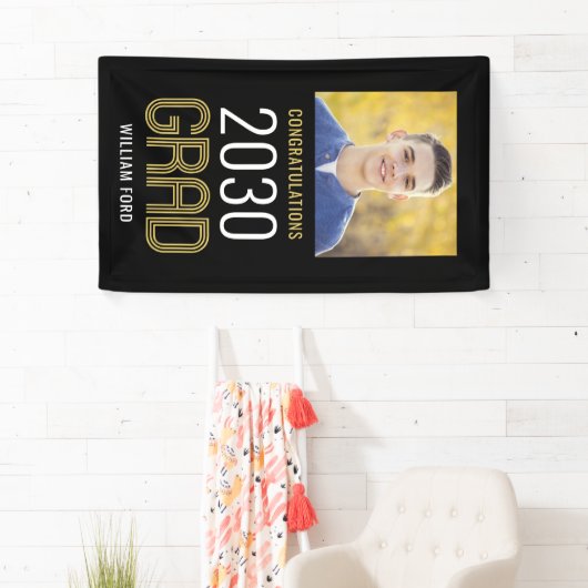 Groovyチャーム編集可能カラー卒業バナー 横断幕 (インサイチュ)