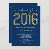 Groovyチャーム編集可能カラー卒業招待状 招待状 (正面/裏面)