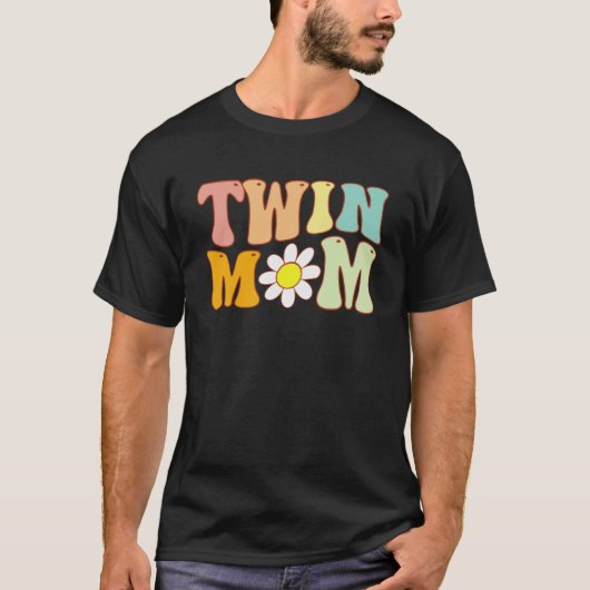 Groovyツインママ母の日双子の新しい母のための Tシャツ (正面)