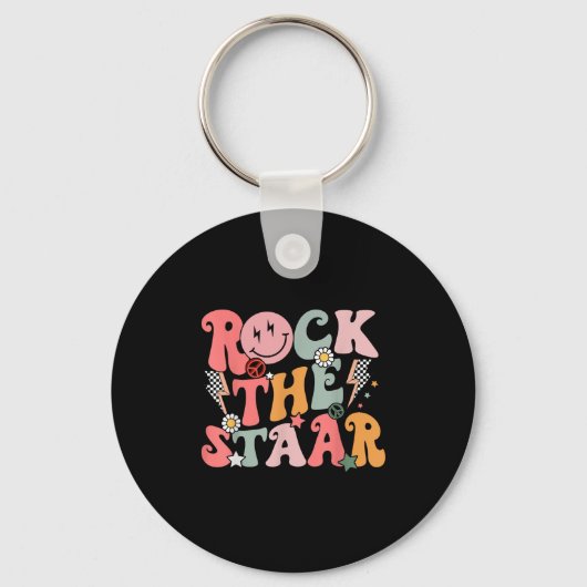 GroovyテストおもしろいデイRock The Staar Motivation キーホルダー (正面)