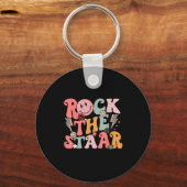 GroovyテストおもしろいデイRock The Staar Motivation キーホルダー (正面)