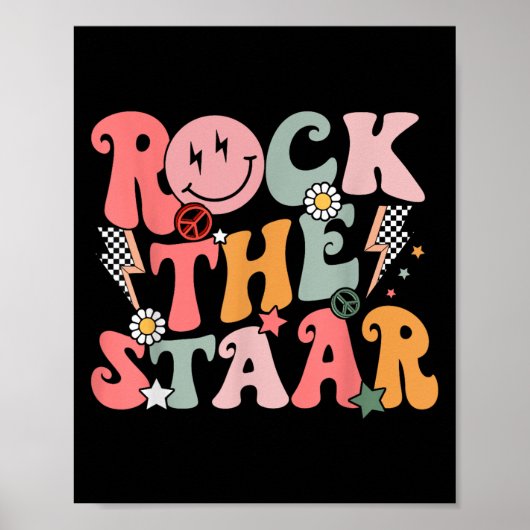 GroovyテストおもしろいデイRock The Staar Motivation ポスター (正面)