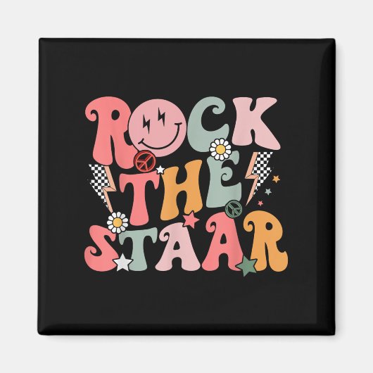 GroovyテストおもしろいデイRock The Staar Motivation マグネット (正面)