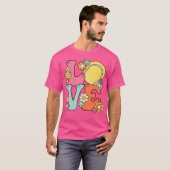 Groovyテニス愛かわいいテニス恋人の女性ns女の子 Tシャツ (正面フル)