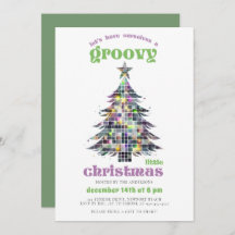 Groovyディスコツリーレトログリーンピンククリスマスパーティー