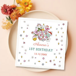 Groovyディスコボールクリスマスバースデーパーティナプキンス スタンダードカクテルナプキン