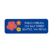 Groovyデイジーかわいいカスタム差出人住所メール ラベル (正面)