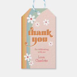 Groovyデイジーガールズ誕生日ありがとう ギフトタグ