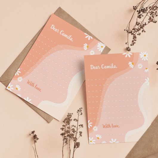 Groovyデイジータイムカプセルノートメッセージカード サンキューカード