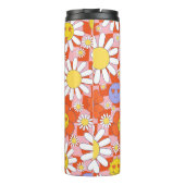 Groovyデイジーフローラチェッカーボード， Y2K 90s タンブラー (裏面)