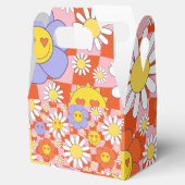 Groovyデイジーフローラチェッカーボード, Y2K 90s フェイバーボックス (オープン)