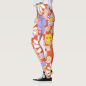 Groovyデイジーフローラチェッカーボード, Y2K 90s レギンス (左)