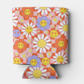 Groovyデイジーフローラチェッカーボード， Y2K 90s, Y2K 缶クーラー (裏面)