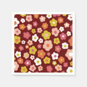 Groovyデイジーフローラ誕生日パーティーカスタム スタンダードカクテルナプキン (正面)