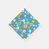 Groovyデイジーフローラ誕生日パーティーカスタム スタンダードカクテルナプキン (角)