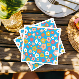 Groovyデイジーフローラ誕生日パーティーカスタム スタンダードカクテルナプキン